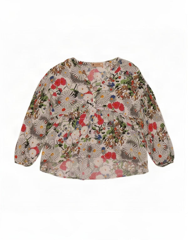 Zara Dame Trafaluc Bluse Top UK 16 Large Multicolored Floral