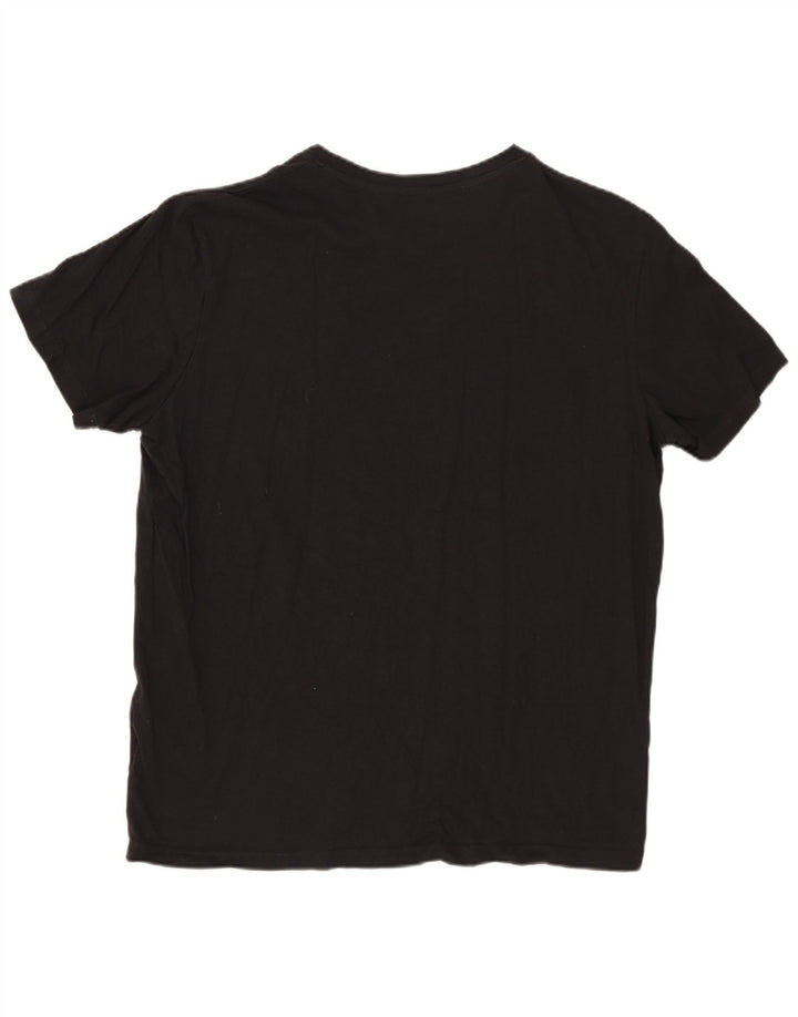 JACK & JONES Herre grafisk T-shirt Top Medium Sort Bomuld