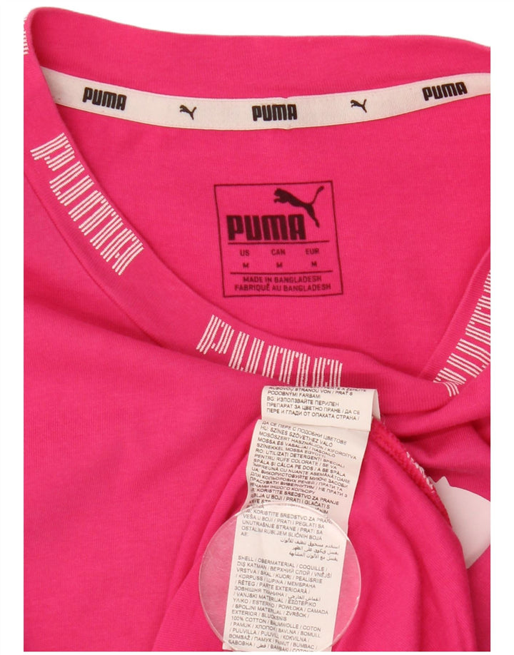 Puma Grafisk T-Shirt Top UK 14 Medium Pink Bomuld