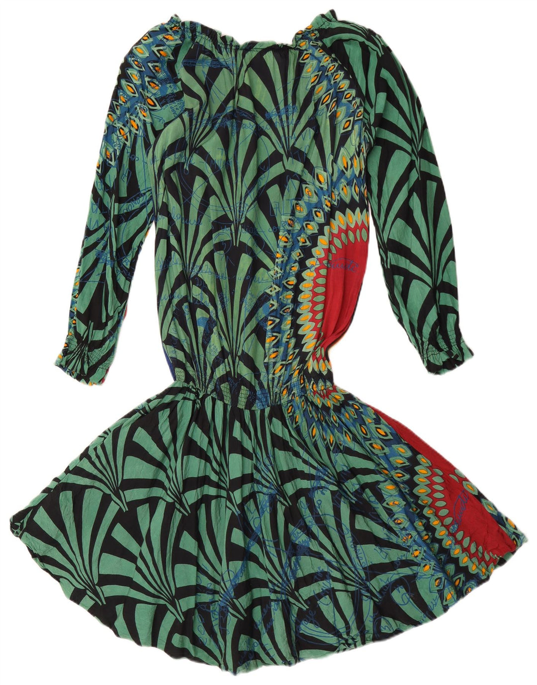 Desigual Kvinders Grafisk Drop Waist Dress EU 38 Medium Multicolored Floral