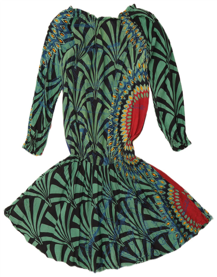 Desigual Kvinders Grafisk Drop Waist Dress EU 38 Medium Multicolored Floral