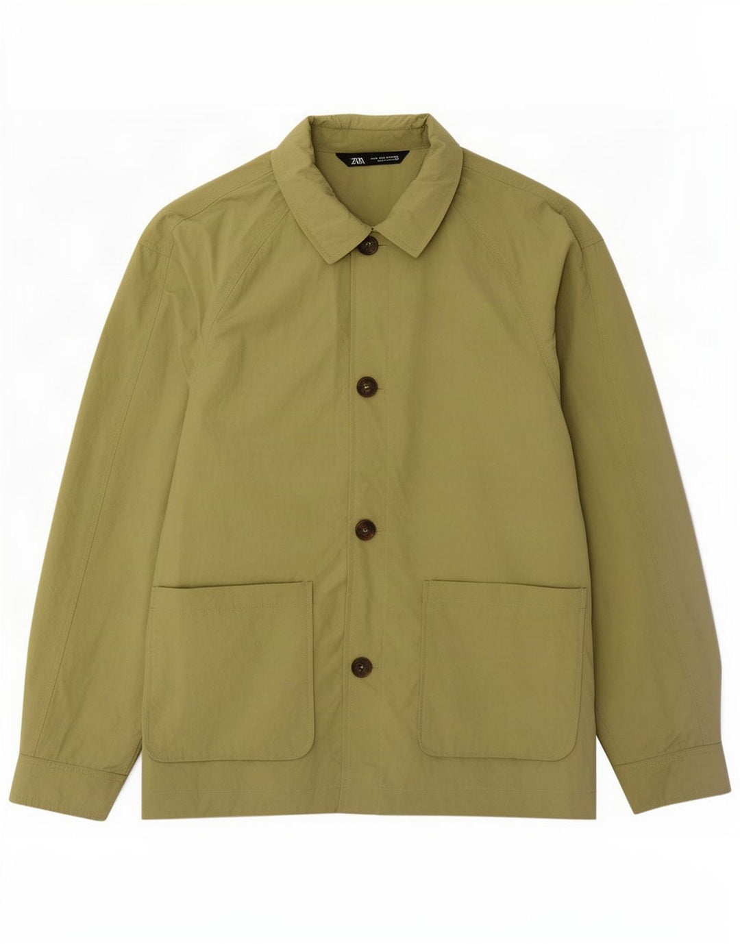 Zara Herre Regular Fit Bomber Jacket UK 38 Medium Khaki Polyamid