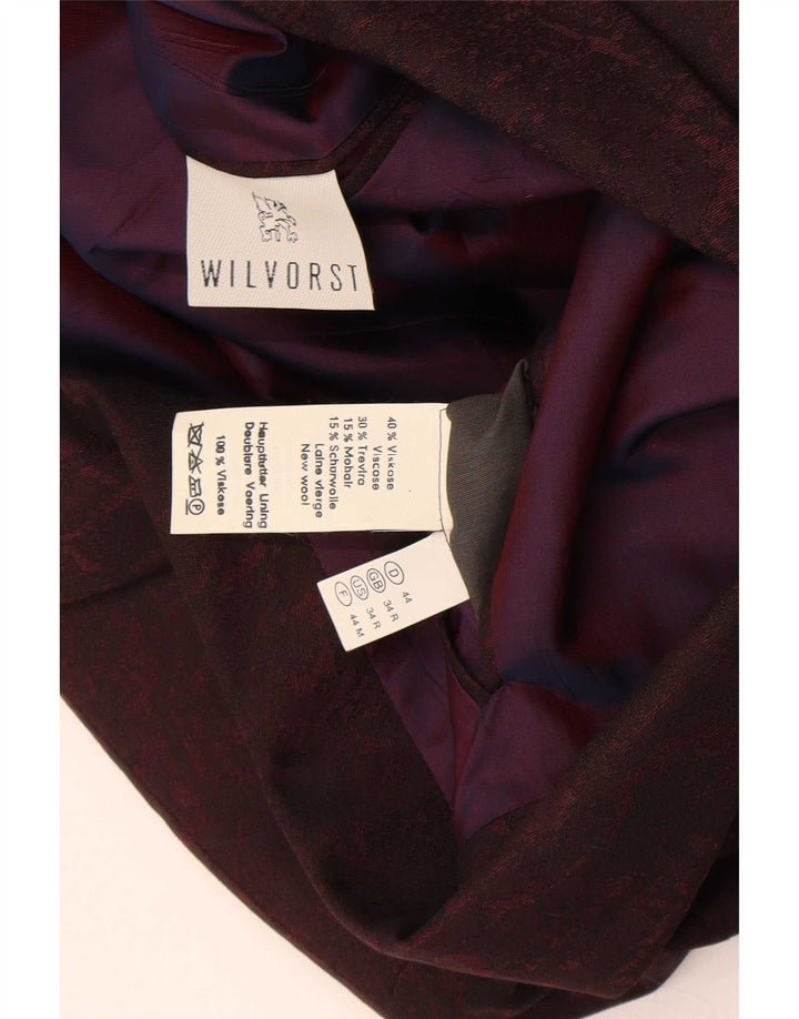 Wilvorst Herre Crop 1-knap blazerjakke UK 34 XS Lilla viskose