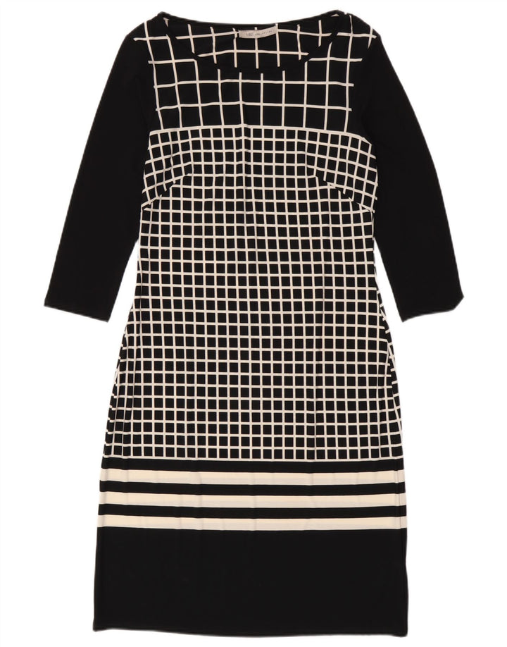 Marks & Spencer Kvinders 3/4-ærmede Skedekjole UK 8 Small Black Check