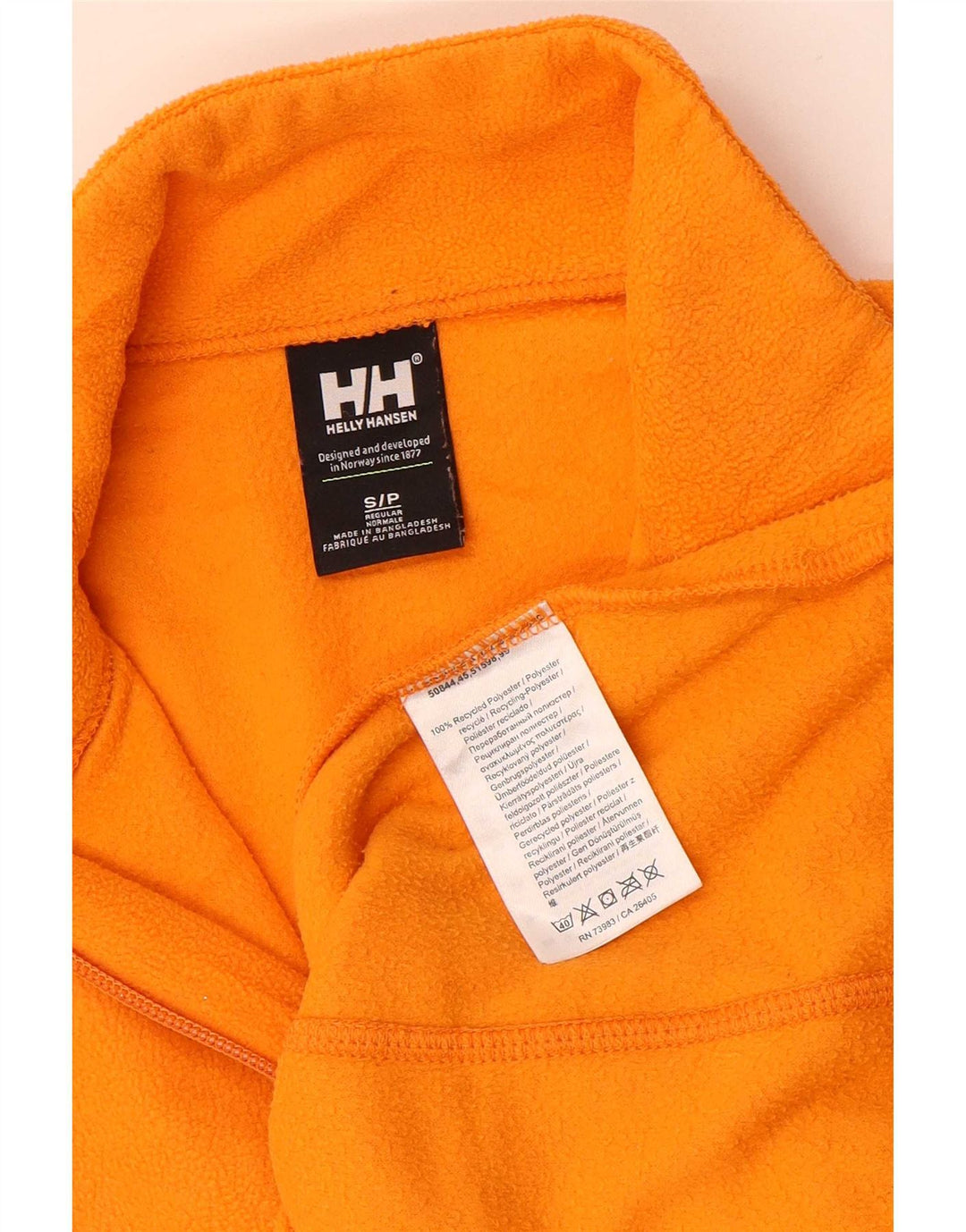 Helly Hansen Herre Fleece Jumper med lynlås, lille orange polyester