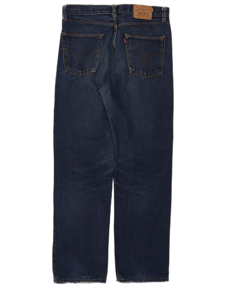 Levi's Herre 501 Straight Jeans W33 L30 Marineblå Bomuld