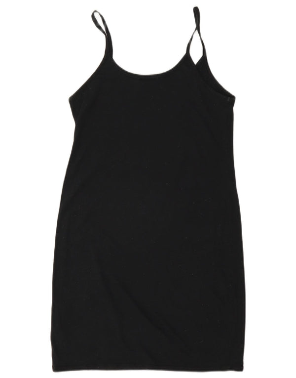 Topshop Dame Slip Dress UK 10 Small Black Bomuld