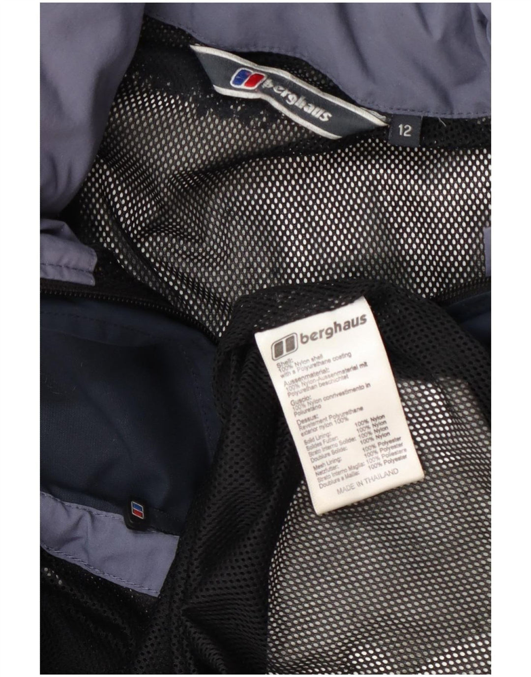 Berghaus Regnjakke med hætte til drenge 11-12 år marineblå nylon