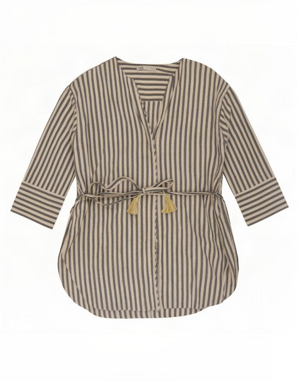 Zara skjortebluse til kvinder UK 20 2XL Hvidstribet