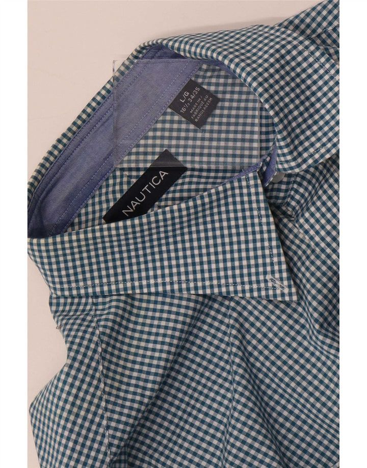 Nautica herreskjorte str. 16 1/2 Large Blue Gingham Cotton