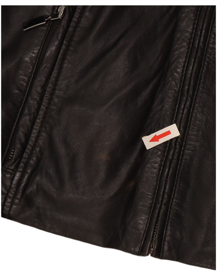 Esprit Dame Læderjakke UK 14 Stor Sort Læder