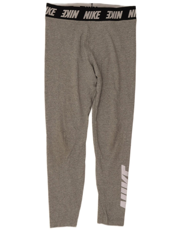 Nike grafiske leggings til kvinder UK 14 Large Grå Colourblock Bomuld