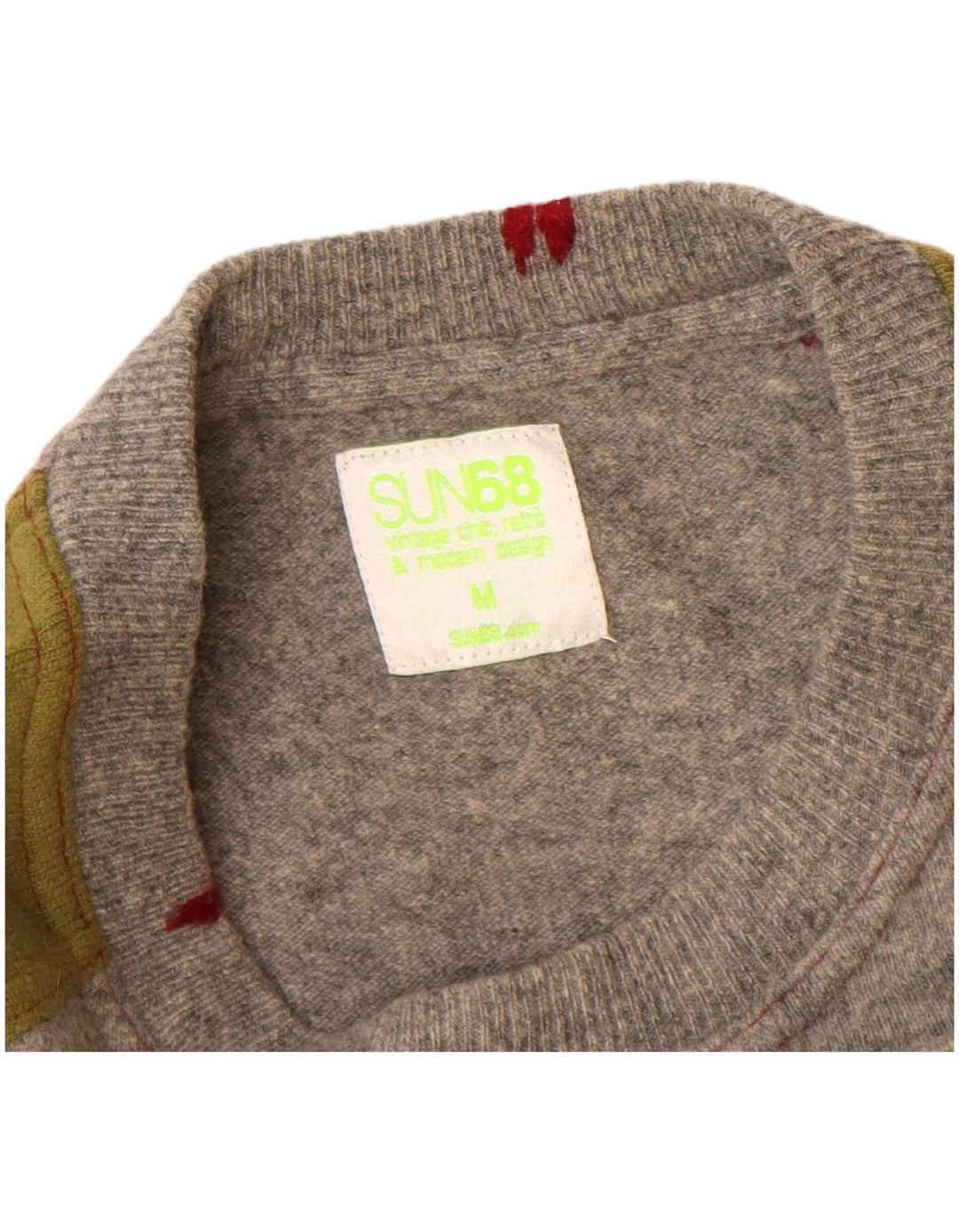 Sun68 Dame Boat Neck Jumper Sweater UK 14 Medium Grey Colourblock