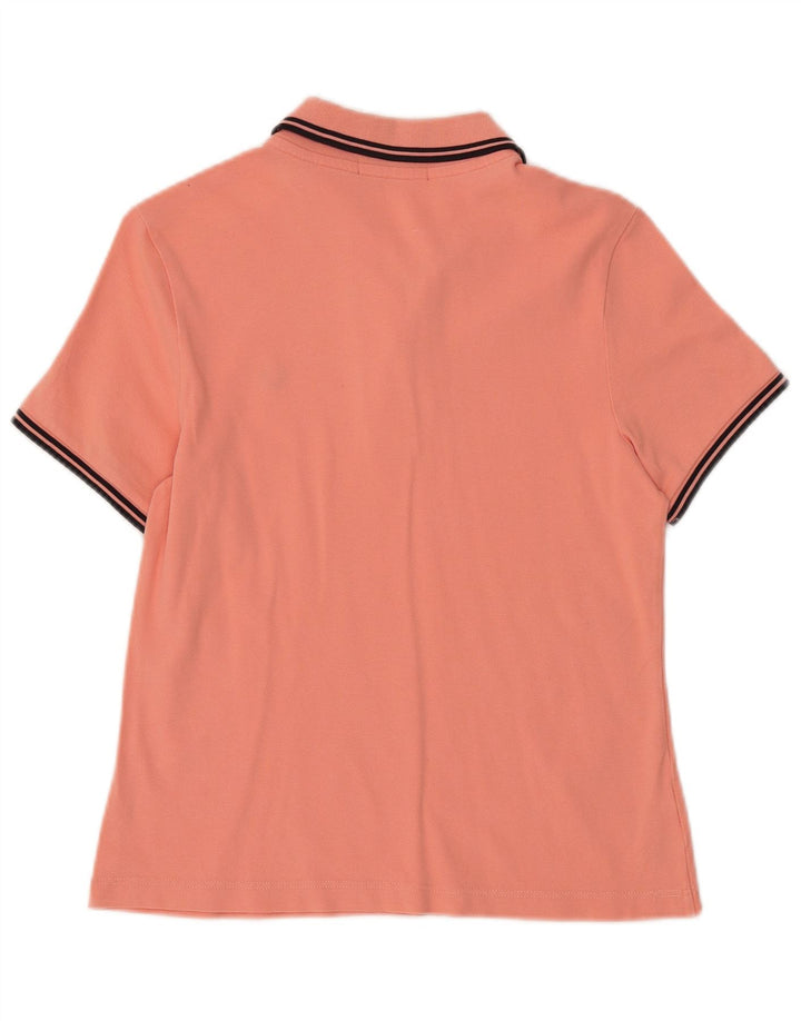 Fred Perry Dame Polo Shirt UK 12 Medium Pink Bomuld