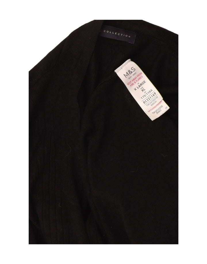 Marks & Spencer Dame Longline Open Cardigan Sweater UK 18 XL Sort