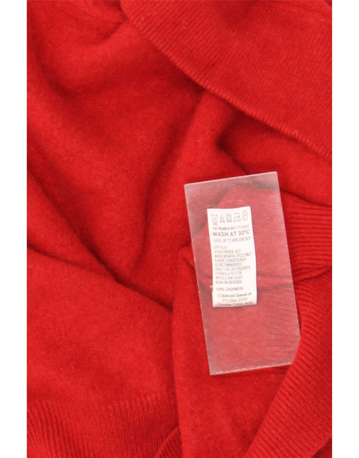 Marks & Spencer Dame Crop Turtle Neck Jumper Sweater UK 16 Large Red
