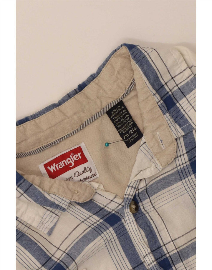 Wrangler herreskjorte 2XL hvid ternet bomuld