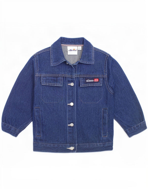 Ellesse Girls Graphic Denim Jacket 2-3 Years Navy Blue Cotton