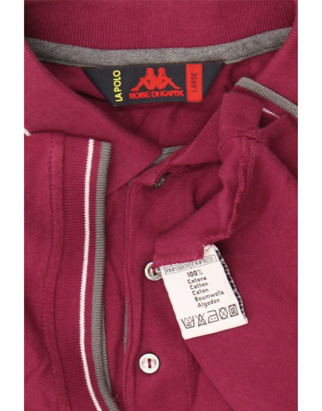 Kappa Kortærmet Herre Regular Fit Polo Shirt Stor Rød Bomuld