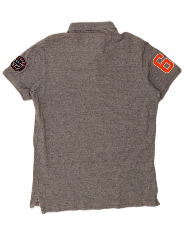 Superdry grafisk poloshirt til mænd 2XL grå bomuld