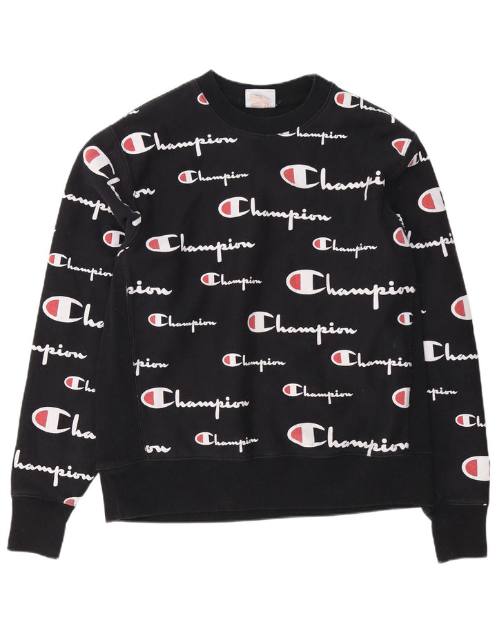 Champion Herre Grafisk Sweatshirt Jumper Stor Sort Bomuld