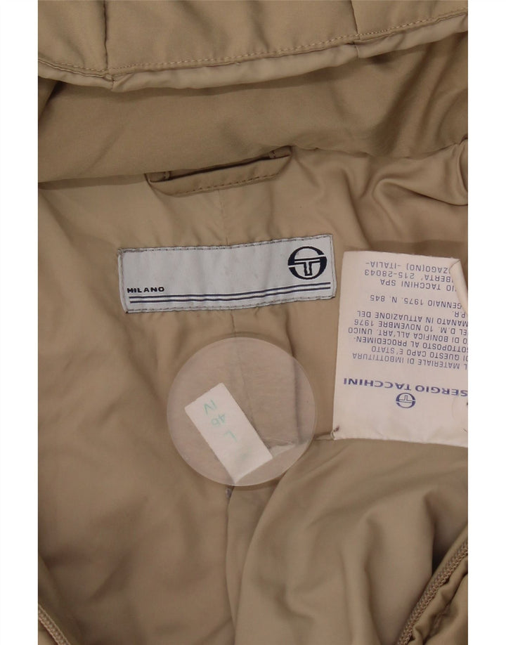 Sergio Tacchini Dame Hætte Polstret Frakke UK 16 Large Beige