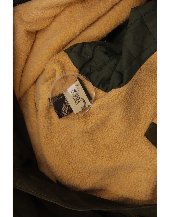 Vintage herre ruskindsjakke IT 54 2XL Khaki Læder