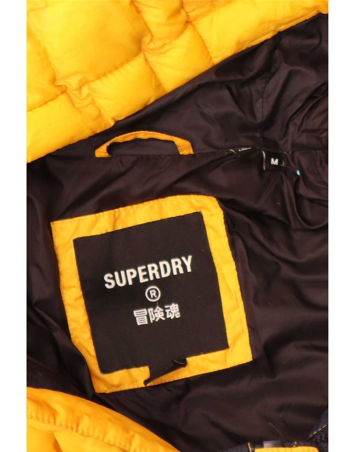 Superdry Herre hættepolstret jakke UK 38 Medium Yellow Colourblock