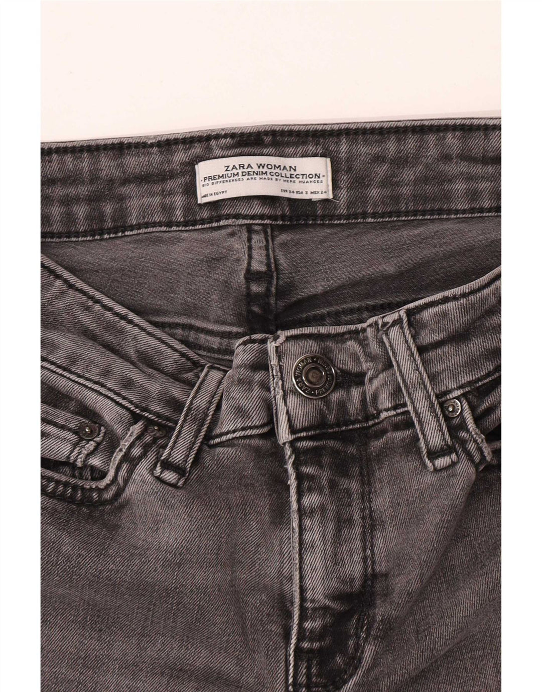 Zara Dame Flared Jeans EU 34 2XS W24 L33 Grå