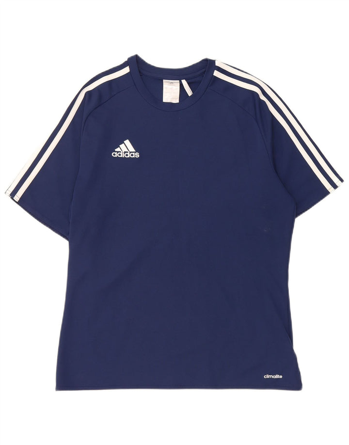 Adidas Herre Climalite T-shirt Top Lille marineblå polyester