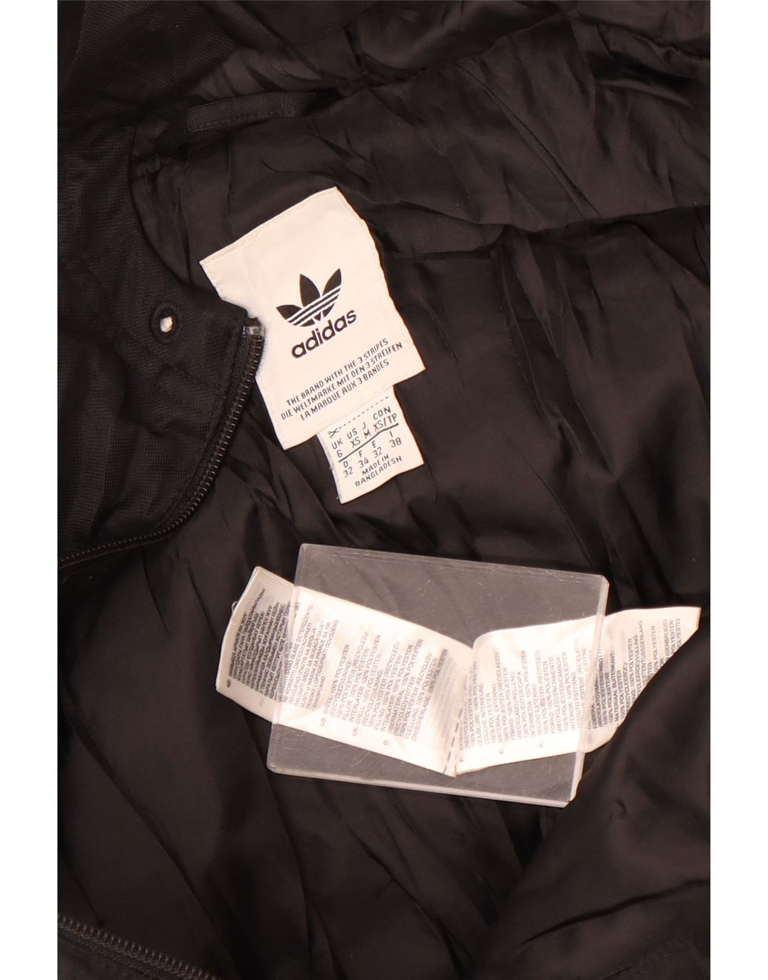 Adidas Polstret hættejakke til kvinder UK 6 XS Sort polyester