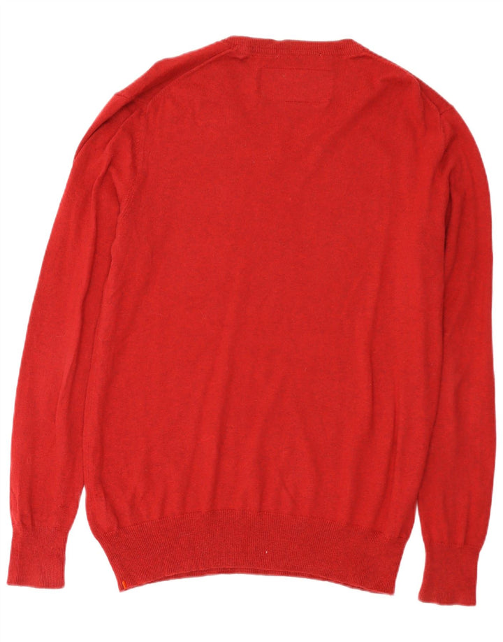 SUPERDRY Herre V-hals sweater Stor rød bomuld