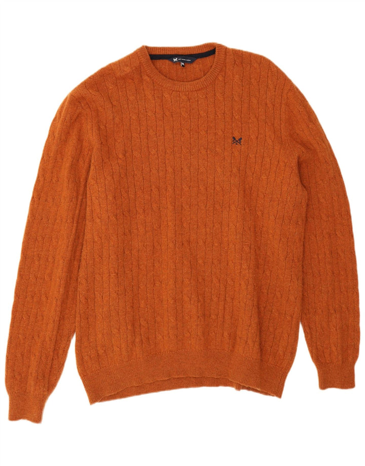 Crew Clothing Herre Crew Neck Jumper Sweater 2XL Brun lammeuld