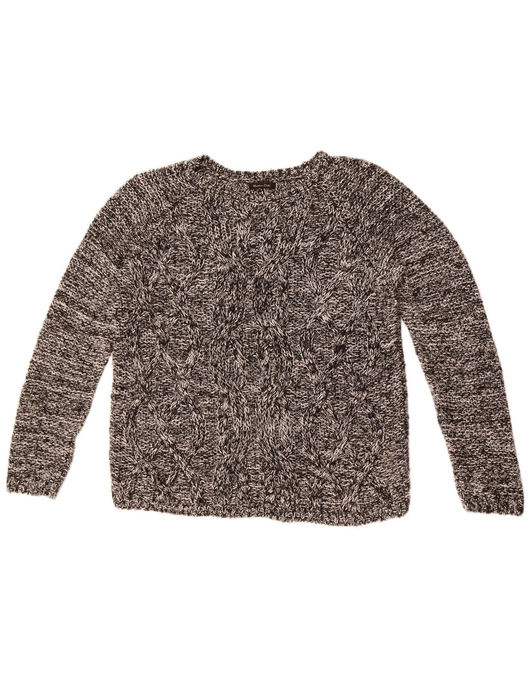 Massimo Dutti Dame Boat Neck Jumper Sweater UK 14 Medium Grey Flecked