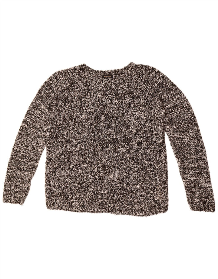 Massimo Dutti Dame Boat Neck Jumper Sweater UK 14 Medium Grey Flecked