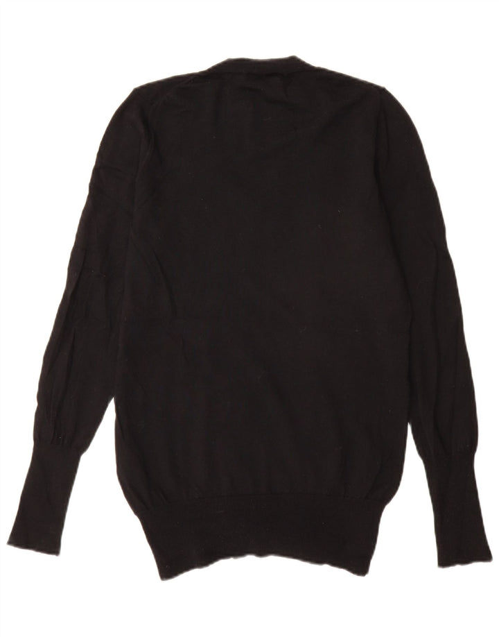 J. Crew Dame V-hals sweater UK 12 Medium Sort Merinould