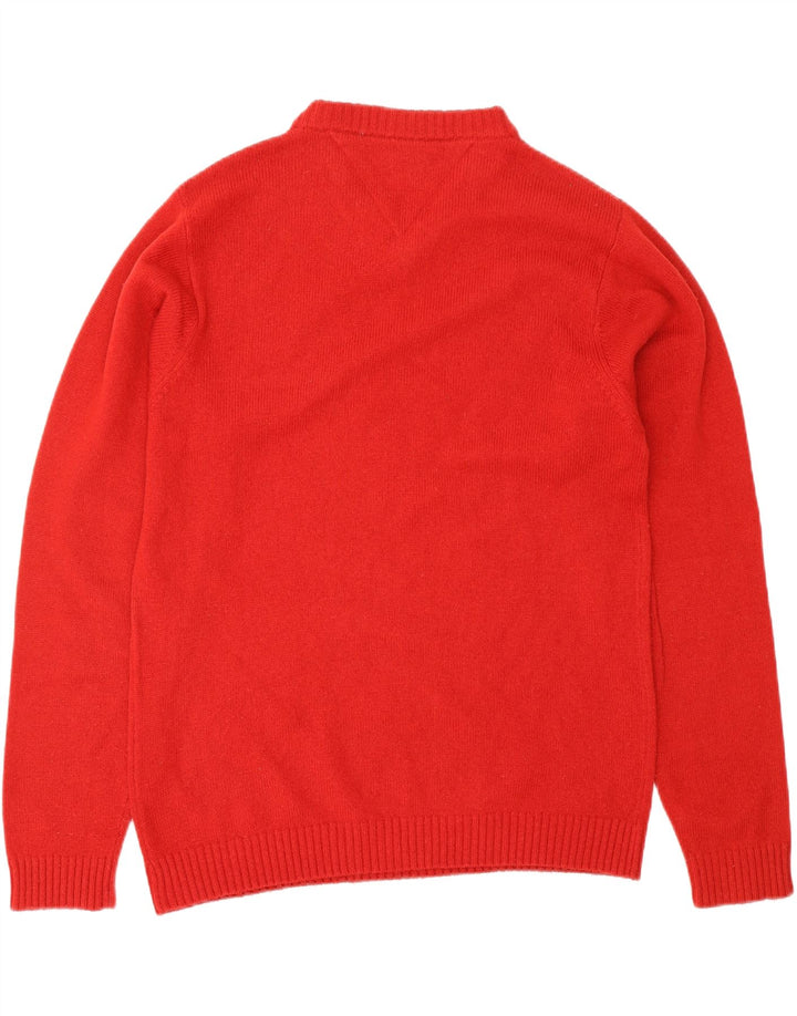 TOMMY HILFIGER Herre V-hals sweater Lille rød lammeuld