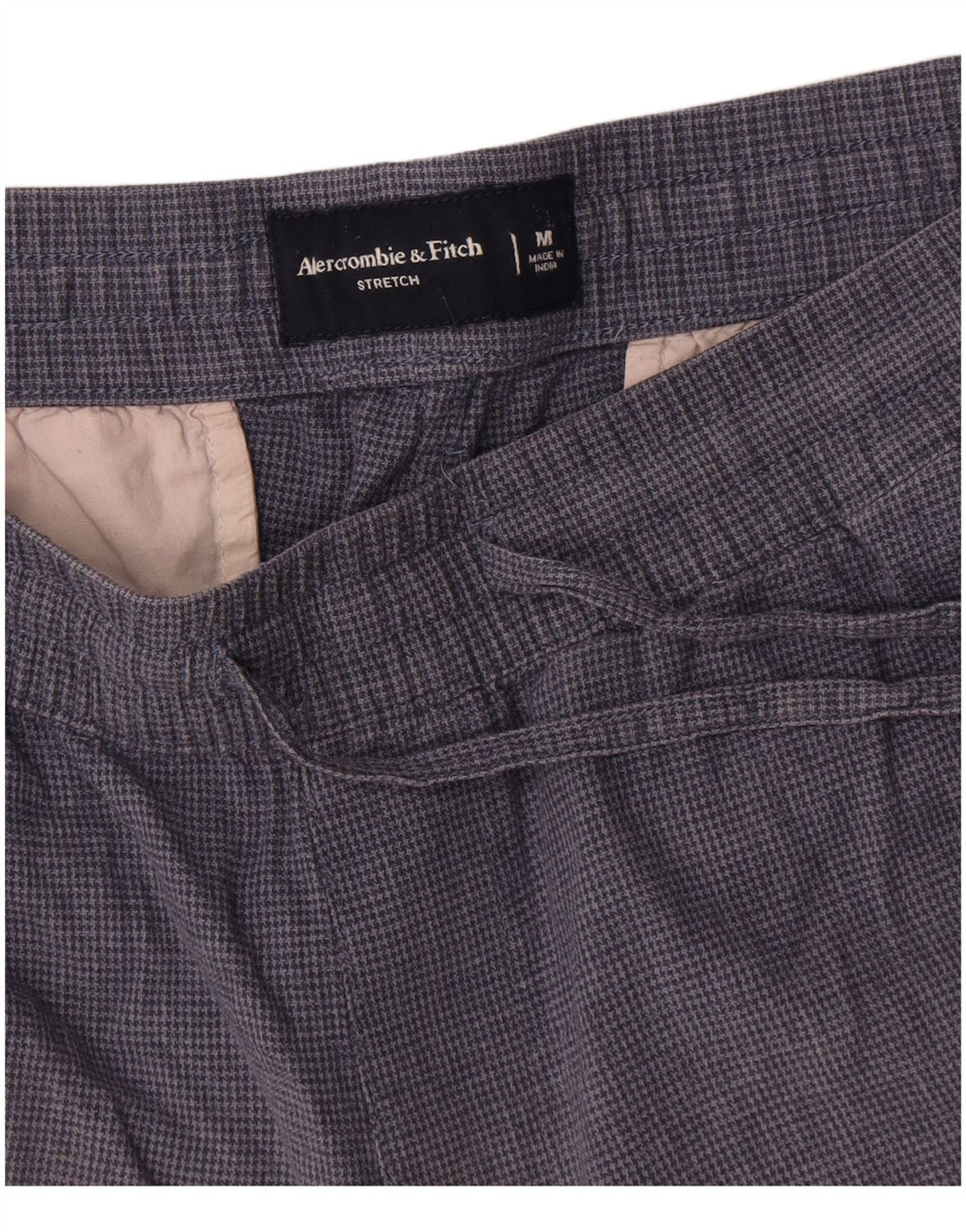 Abercrombie & Fitch Chino-shorts til kvinder Medium W32 Marineblå Houndstooth