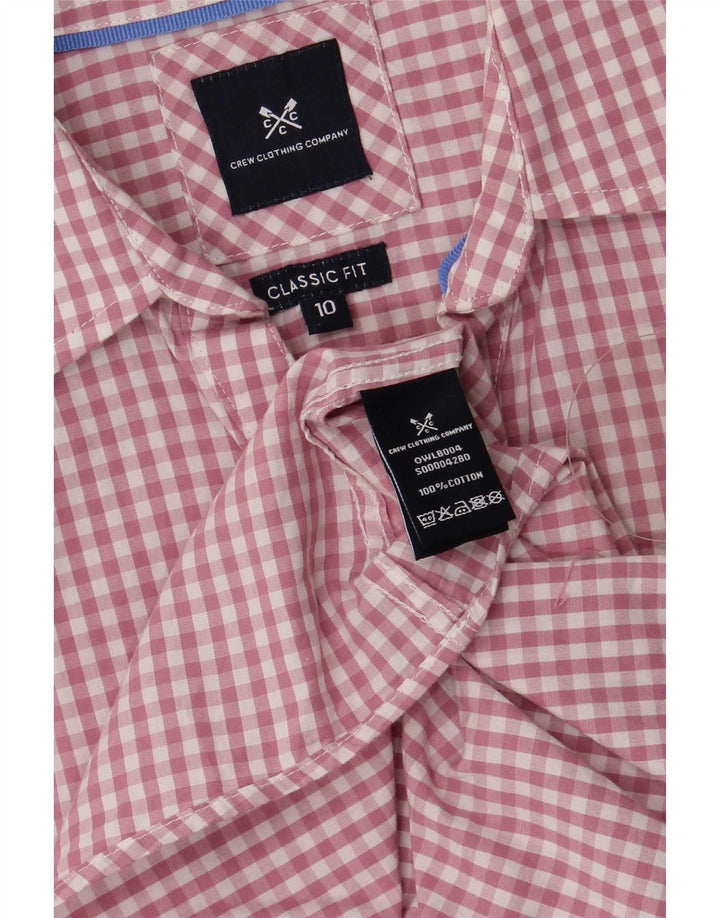 Crew Clothing Dame Classic Fit Pullover Shirt UK 10 Small Purple Gingham