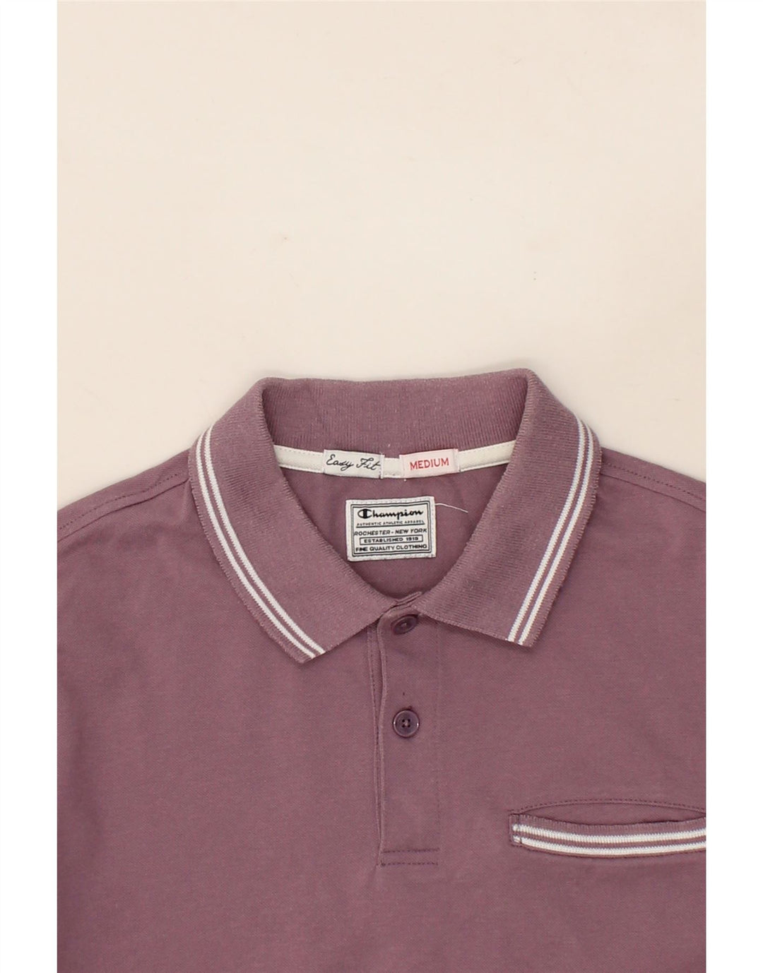 CHAMPION Mens Easy Fit Polo Shirt Medium Purple Cotton Vintage Champion and Second-Hand Champion from Messina Hembry 