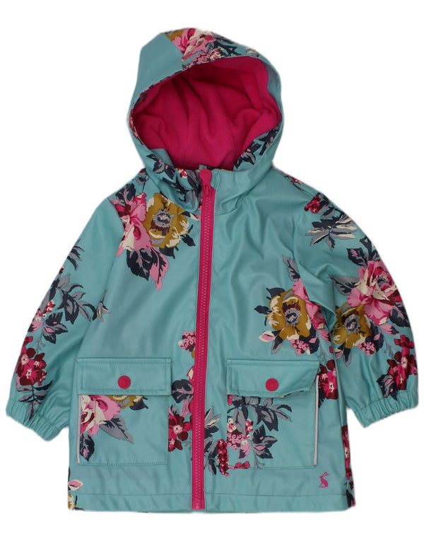 Joules Baby Girls Hættejakke Windbreaker 18-24 måneder Blå blomster