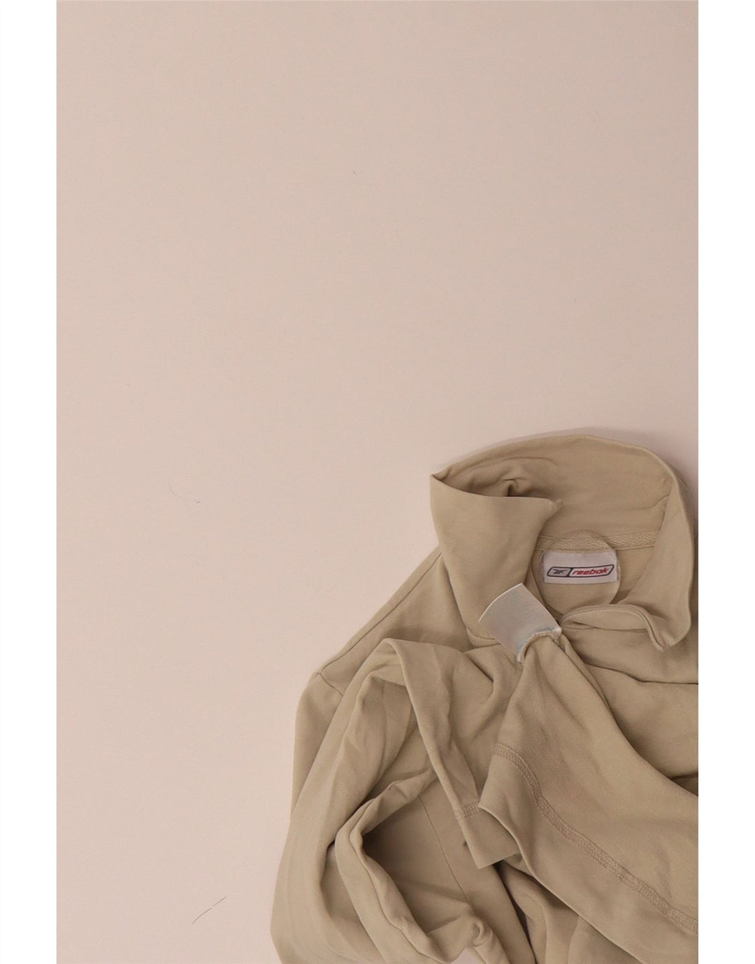 REEBOK Womens Zip Neck Top Long Sleeve UK 8 Small Beige Cotton Vintage Reebok and Second-Hand Reebok from Messina Hembry 