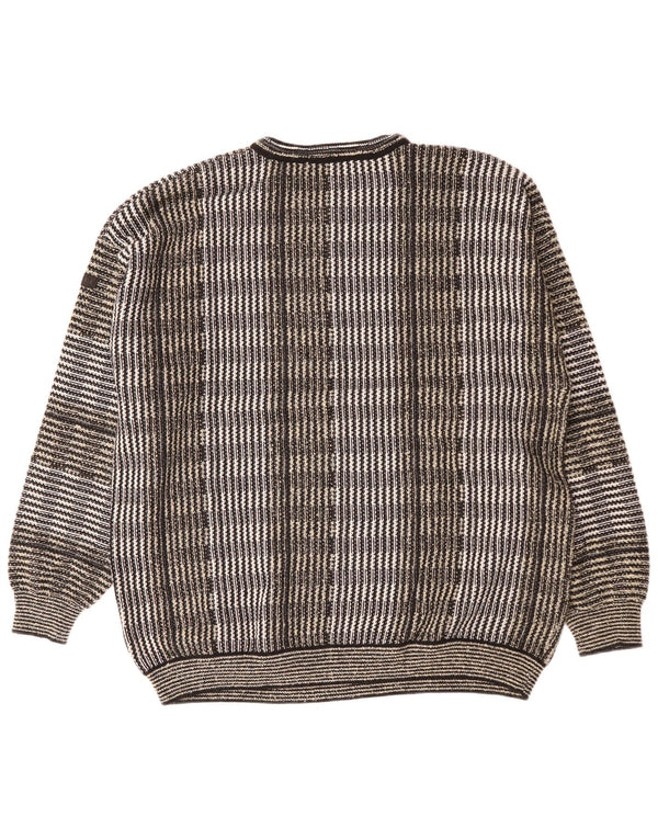 Bueckle Herre Crew Neck Jumper Sweater IT 56 2XL Gråstribet polyakryl