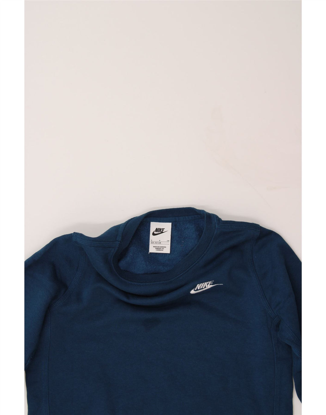 NIKE Boys Sweatshirt Jumper 8-9 Years Small Navy Blue Cotton Vintage Nike and Second-Hand Nike from Messina Hembry 