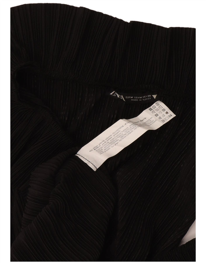 Zara Dame ærmeløs bluse Top UK 12 Medium Sort Polyester