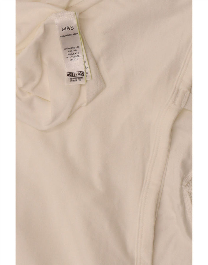 Marks & Spencer Dame Crop Cami Top UK 20 2XL Hvid Bomuld