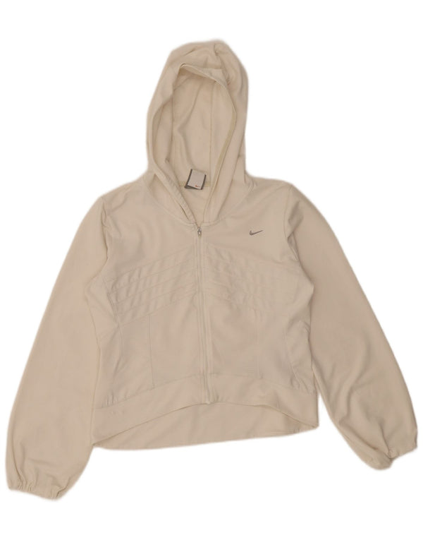 Nike Womens Crop Træningsdragt med hætte Topjakke UK 10/12 Medium White