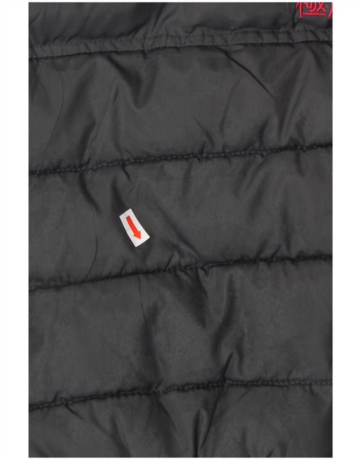 SUPERDRY Dame hætte polstret Gilet UK 14 mellemgrå polyester