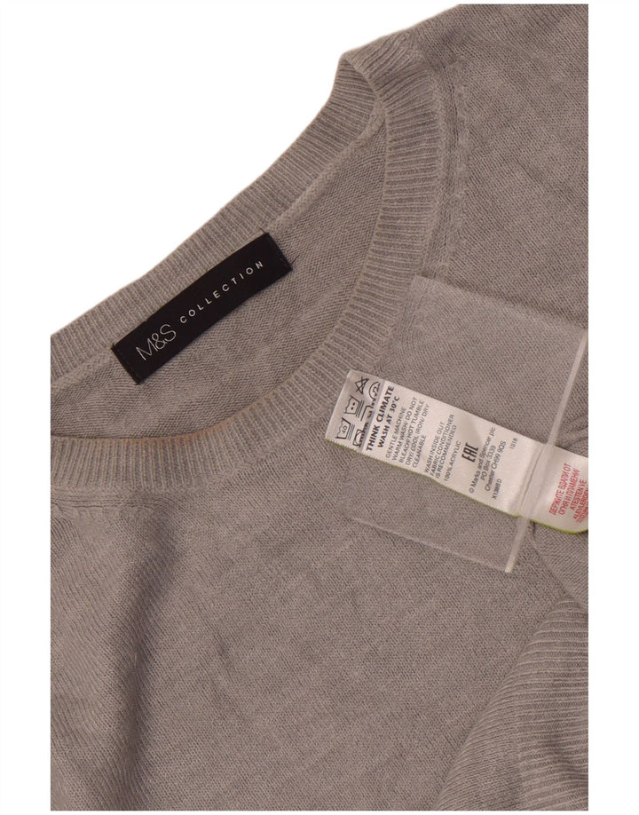 Marks & Spencer Dame sweater med rund hals DK 14 Stor grå akryl