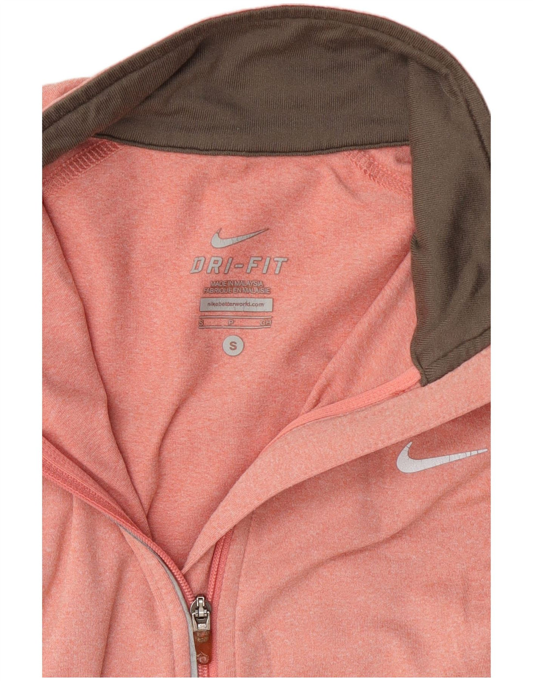 Nike Dame Dri Fit Pullover med lynlås-hals Træningsdragt Top UK 10 Lille Pink